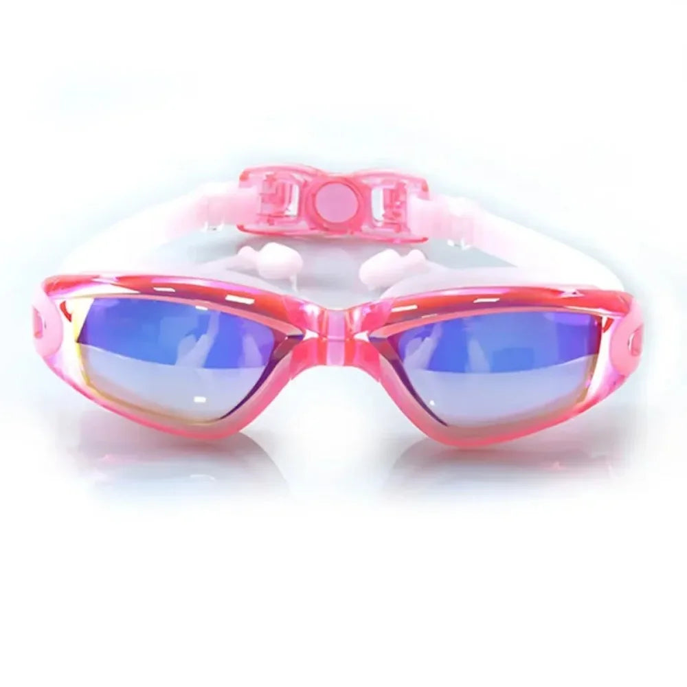 Swimming Goggles Adult Pool Glasses anti Fog UV Protection Optical Waterproof Swim Eyewear with Earplugs