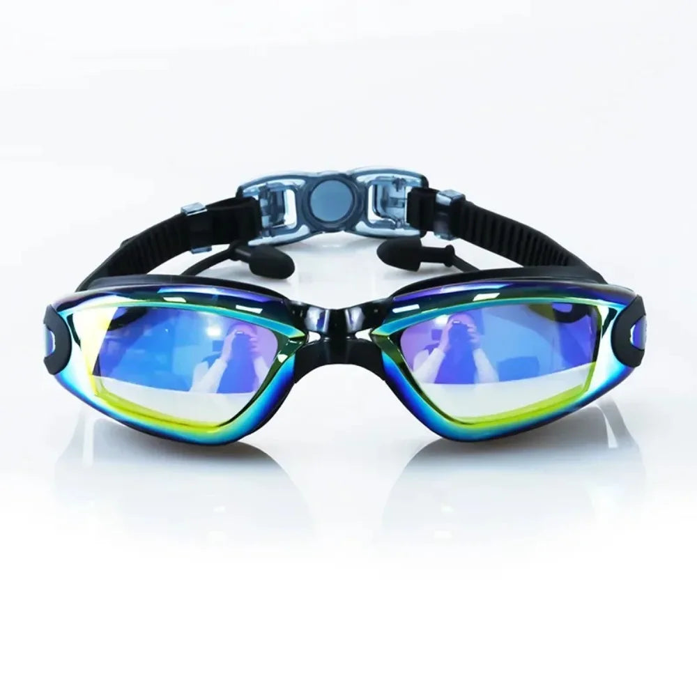 Swimming Goggles Adult Pool Glasses anti Fog UV Protection Optical Waterproof Swim Eyewear with Earplugs